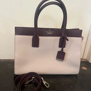 Kate Spade Cream and Purple Satchel